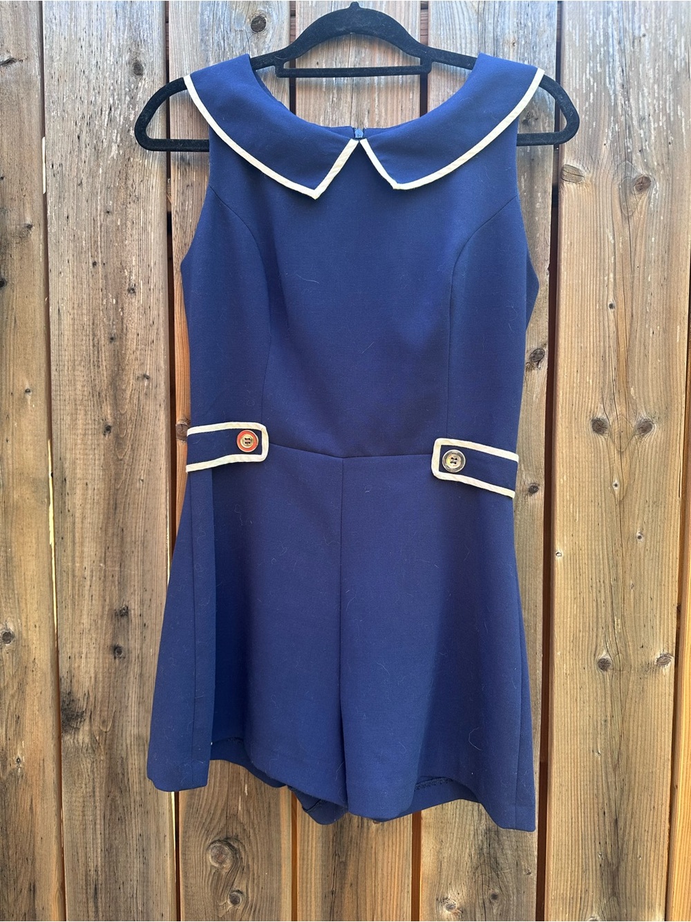River Island Cobalt Blue Sleeveless Romper with Cream Label Detail